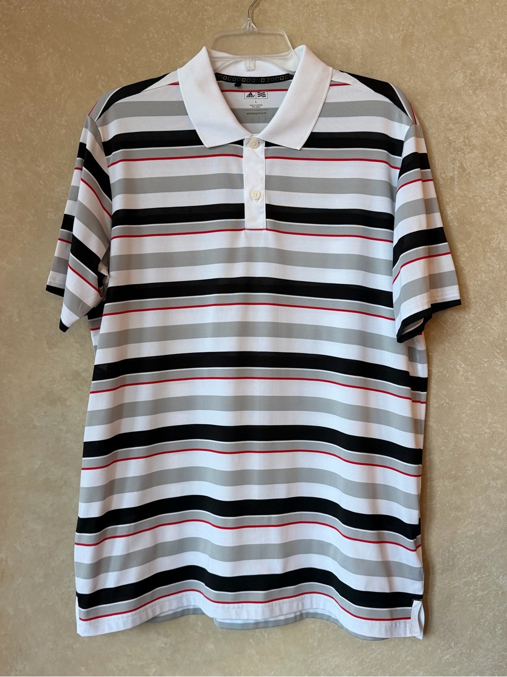 Adidas Men’s Large Striped Polo